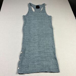 Le Ore Bandier Rimini Mini Dress Blue Raceback Ribbed Knit Casual Coastal SMALL